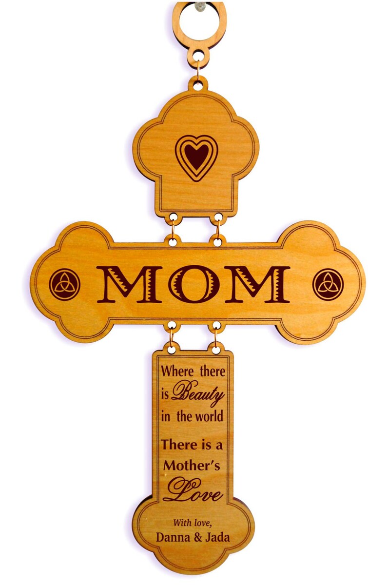 Birthday Gifts for Mom Personalized Mother's Day Gift from Daughter Son Decorative Cross, GDM5 image 1