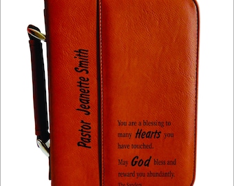 Pastor and Wife Gift - Gifts for Mother's Day - Personalized Bible Cover - Leather Bible Case, BCL012