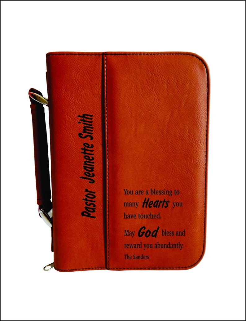 Pastor and Wife Gift Gifts for Mother's Day Personalized Bible Cover Leather Bible Case, BCL012 image 1