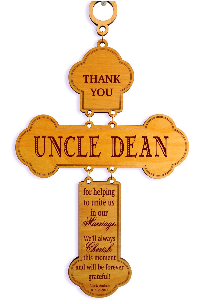 Officiant Gift DWO011 Uncle-Aunt-Brother Wedding Appreciation Gifts Personalized Cross