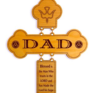 Personalized Wood Cross for Dad | Religious Gifts for Grandpa | Grandparents Birthday Gifts | Christmas Gift for Men | Father&#39;s Day Gift