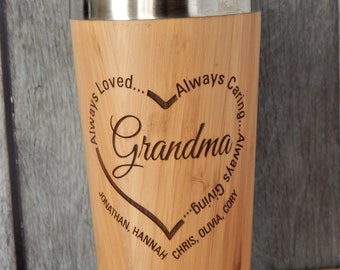 Grandmother Tumbler Birthday Gift - Grandma travel Mug from Grandkids - Custom Gifts for Christmas