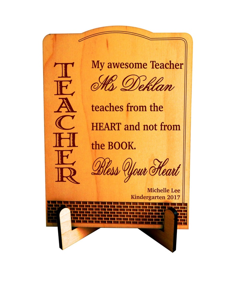 Pre-K Kindergarten Teacher Appreciation Gift from Student End of Year Preschool Personalized Plaque, PLT010 image 2