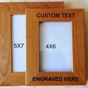Personalized Picture Frame 4x6 5x7 Custom Engraved Wood Photo Frame | Wedding Gifts for Couple | Christmas Gift for Mom | Men Birthday Gift