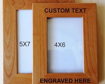 Personalized Picture Frame - Custom Engraved Wood Photo Frame for Wedding