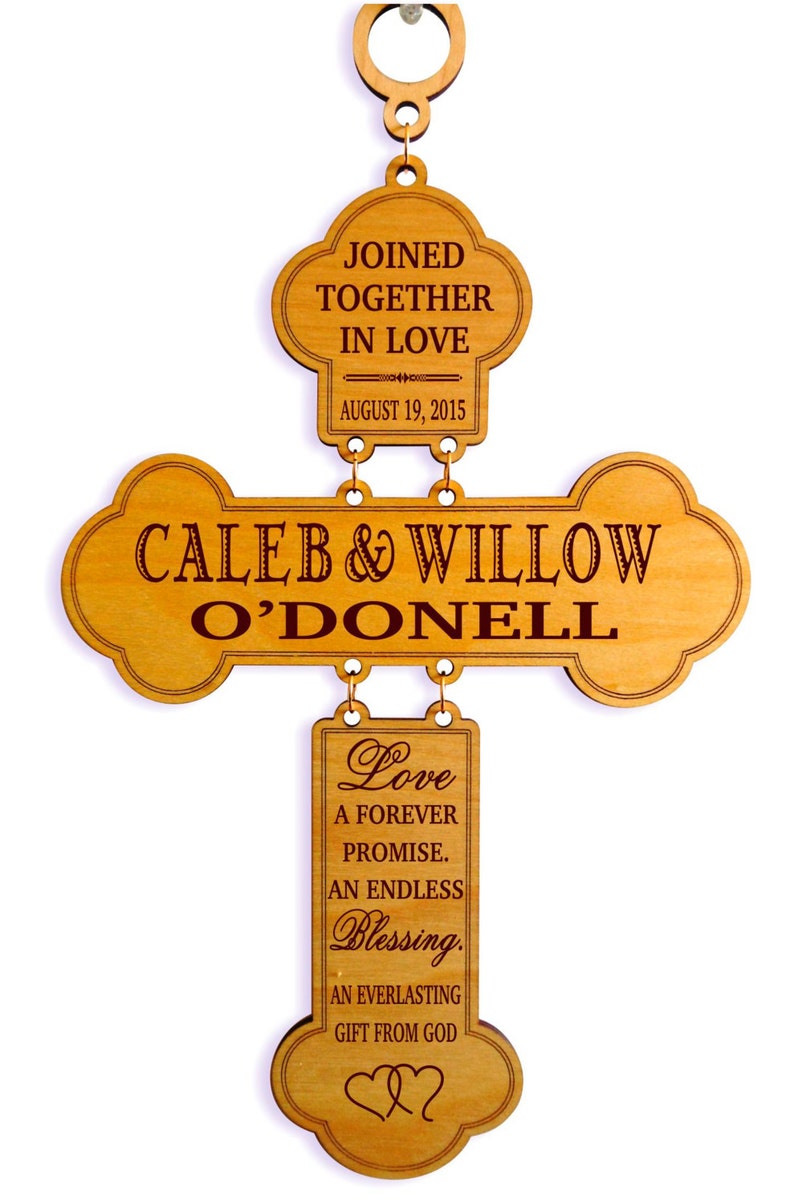 Personalized Wedding Gift for Couple Gifts for Anniversary Mr and Mrs Wall Cross, GDW01 image 1