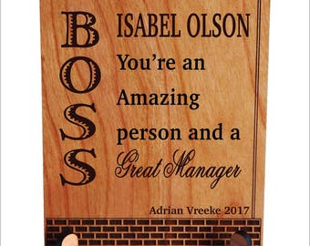 Regalo para el gerente - Regalos de mentor jefe - Placa personalizada de Dama de Navidad, PBA007