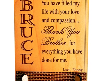 Christmas Gift for Brother - Birthday Gifts - Personalized Plaque from Sister, PLB023