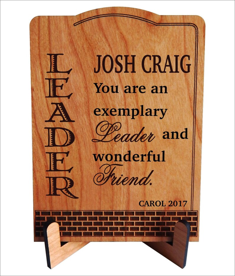 Leadership Gift Gifts for Leader Supervisor Thank you Gift Personalized Boss Birthday Plaque, PBA002 image 3