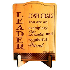 Leadership Gift Gifts for Leader Supervisor Thank you Gift Personalized Boss Birthday Plaque, PBA002 image 1