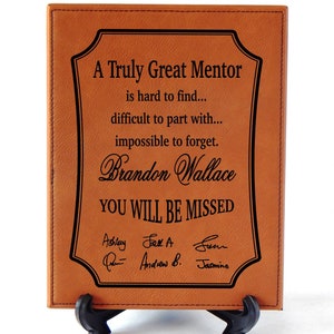 Retirement Gift for Boss Gifts for Mentor Leaving Personalized Farewell Plaque Going Away Gift, LM01 image 5