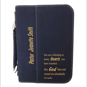 Pastor and Wife Gift Gifts for Mother's Day Personalized Bible Cover Leather Bible Case, BCL012 image 2