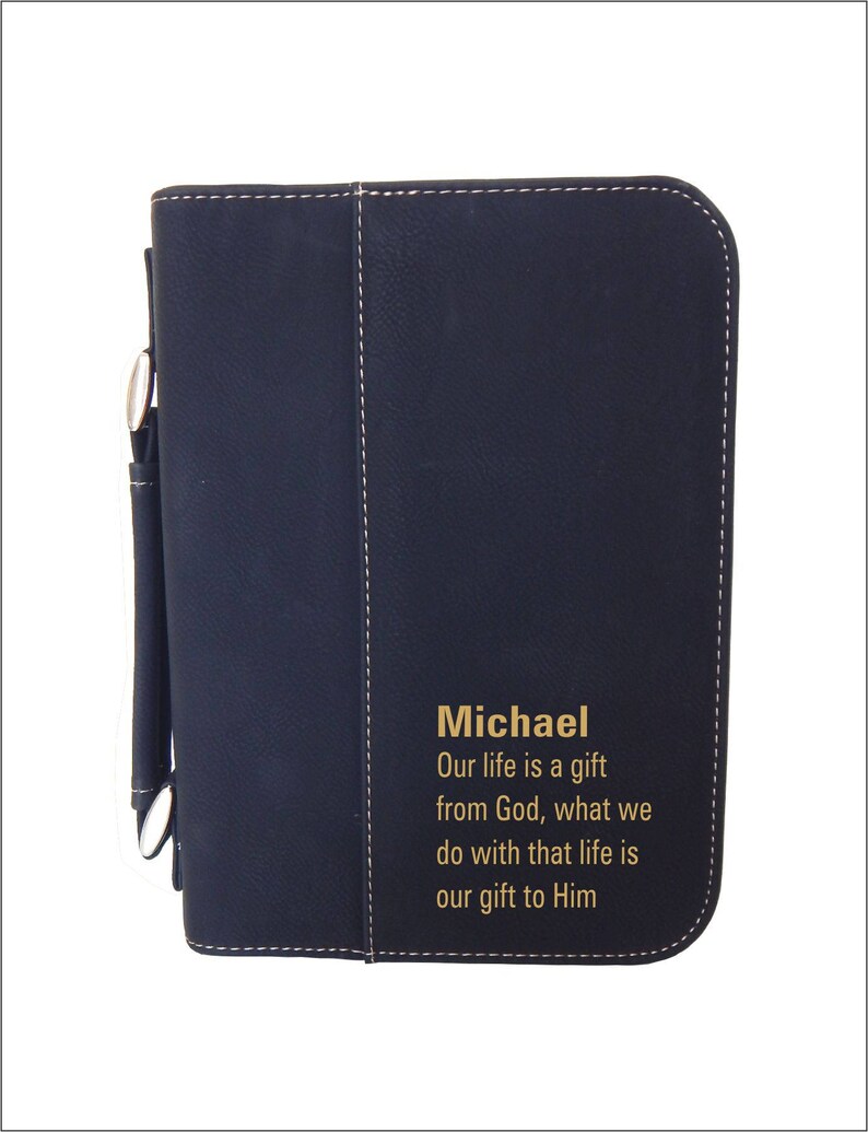 Personalized Leather Bible Case Cover Christian Gift for Friend Brother Sister Dad, BCL020 image 2