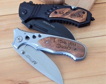 Handwriting Knife - Gift for Dad - Fathers Day Custom Pocket Handwritten Engraved Gifts