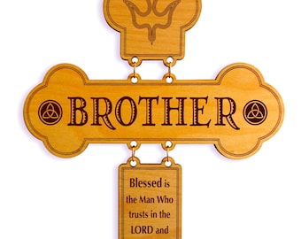 Gift for Brother - Birthday Gifts from Sister - Personalized Christmas Wall Cross