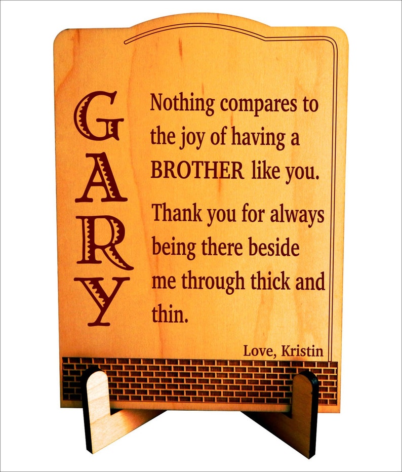 Unique Gift for Brother Gifts for Birthday Personalized Christmas Plaque from Sister, PLB019 image 2