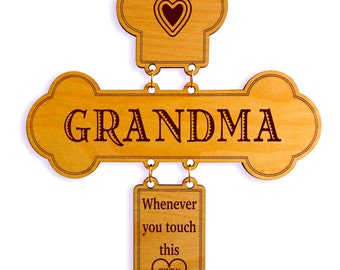 Engraved Grandma Mother's Day Gift: Custom Wood Cross, GDMA2