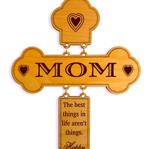 Birthday Gift for Mom Gifts for Christmas from Daughter Son Personalized Mother's Day Wall Cross, GDM2 image 1