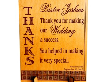 Hochzeitsgeschenk - Geschenke für Pfarrer - Dankesschild, PLP009