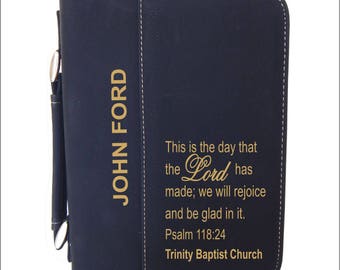 Gift for Goddaughter - Godson - Godchild Personalized Bible Cover - Psalm 118 24 Dad and Mom Gifts,  BCL029