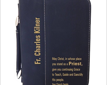 Catholic Priest Gift Bible Cover - Personalized Bible Case - Leather Gifts