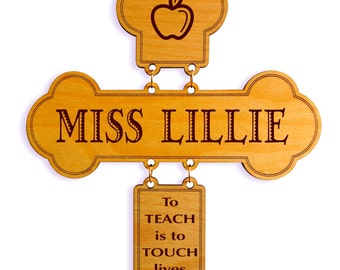 Teacher Gift from Class - Gifts for Teachers - Personalized End of the Year Appreciation Cross from Family, GDT2