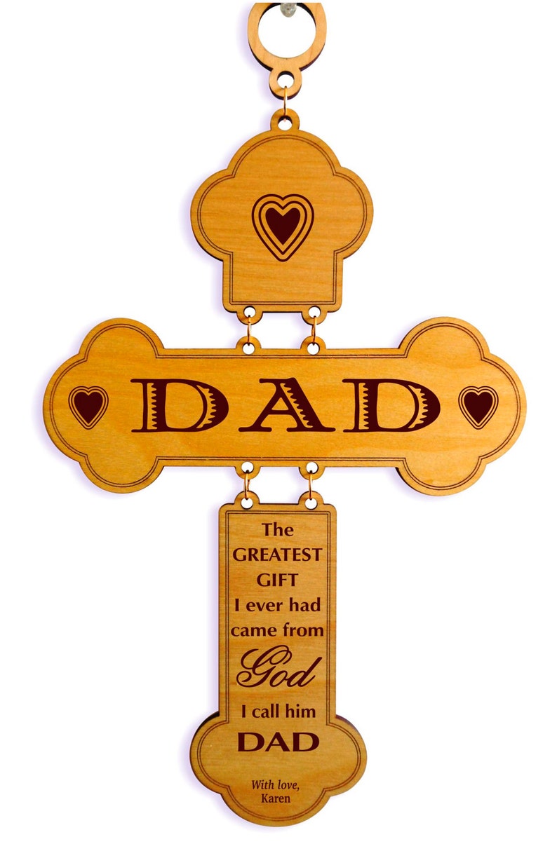 Birthday Gifts for Dad Father's Day Gift from Daughter Son Personalized Christmas Wall Cross image 1