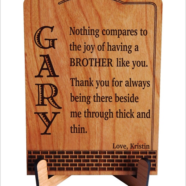 Unique Gift for Brother - Gifts for Birthday Personalized - Christmas Plaque from Sister, PLB019