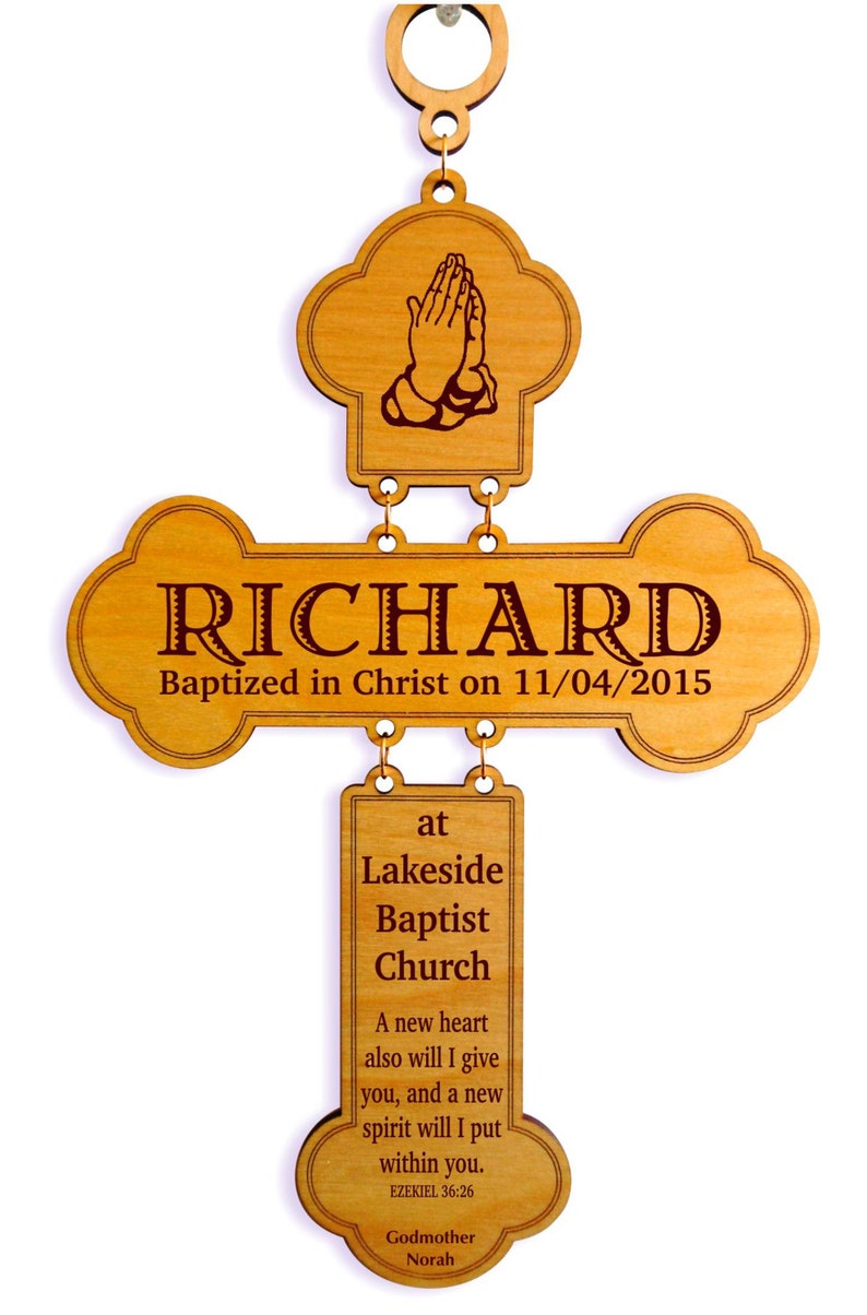 Catholic Baptism Gift Personalized Baptismal Cross From Etsy