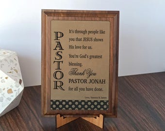 Personalized Gifts for Pastor | Religious Leader Appreciation Gift | Custom Birthday or Father&#39;s Day Sign | Minister Christmas Gifts PLP040