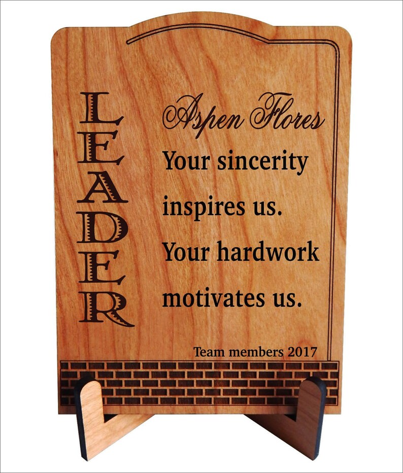 Gift for Team Leader Supervisor Birthday Gifts Personalized Plaque from Team Members, PBA004 image 1