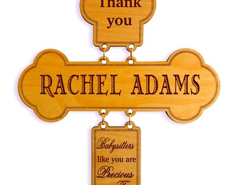 Birthday Gift for Nanny - Babysitter Gifts - Personalized Christmas Cross - Daycare Thank you Gift
