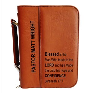 Custom Christian Gifts for Pastor | Personalized Bible Cover Dad Religious Gift | Grandpa Engraved Case | Father&#39;s Day Gift for Men, BCL030