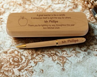 Personalized Teacher Wood Pen: Custom Engraved Gift