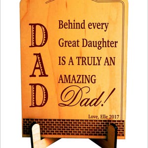 Dad Wedding Gift from Daughter Fathers Day Gift Personalized Plaque from Son, PDL032 image 2