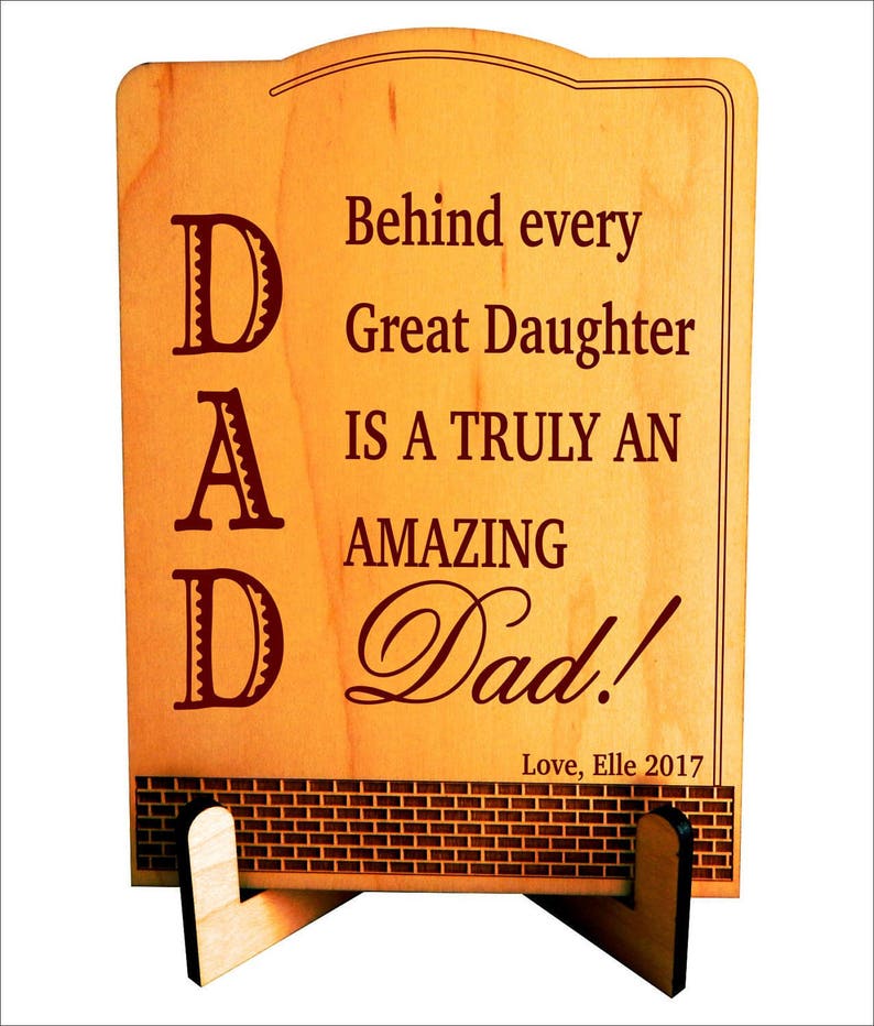 Dad Wedding Gift from Daughter Fathers Day Gift Personalized Plaque from Son, PDL032 image 2