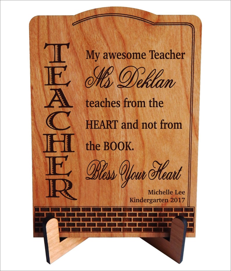 Pre-K Kindergarten Teacher Appreciation Gift from Student End of Year Preschool Personalized Plaque, PLT010 image 1