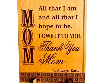 Wedding Gift for Mom - Gifts for Birthday - Personalized Appreciation Plaque from Daughter - Son, PLM015