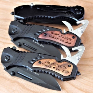 Personalized Knife Gift for Uncle | New Uncle Pocket Knives | Engraved Birthday Gifts for Men | Custom Uncle to be Gift | Pregnancy Reveal