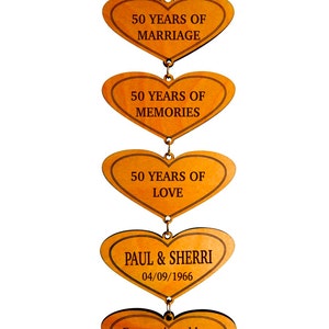 Custom Wood Sign Home Gift for Couple | 50th Anniversary Gifts for Parents | Personalized Golden Wedding Anniversary Gift 50 Years