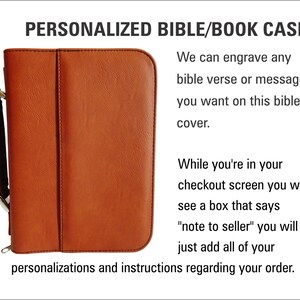 Personalized Leather Bible Case Cover Christian Gift for Friend Brother Sister Dad, BCL020 image 4