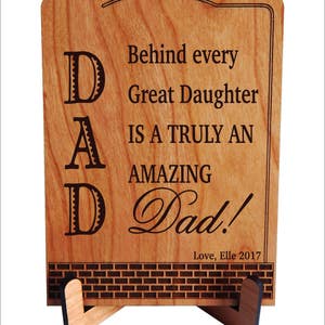 Dad Wedding Gift from Daughter Fathers Day Gift Personalized Plaque from Son, PDL032 image 1