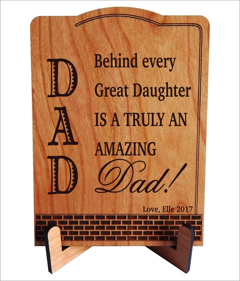 Dad Wedding Gift from Daughter Fathers Day Gift Personalized Plaque from Son, PDL032 image 1