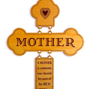 Mom Birthday Gifts Appreciation Gift for Mothers Day Personalized Cross from Son Daughter, GDM6 image 1