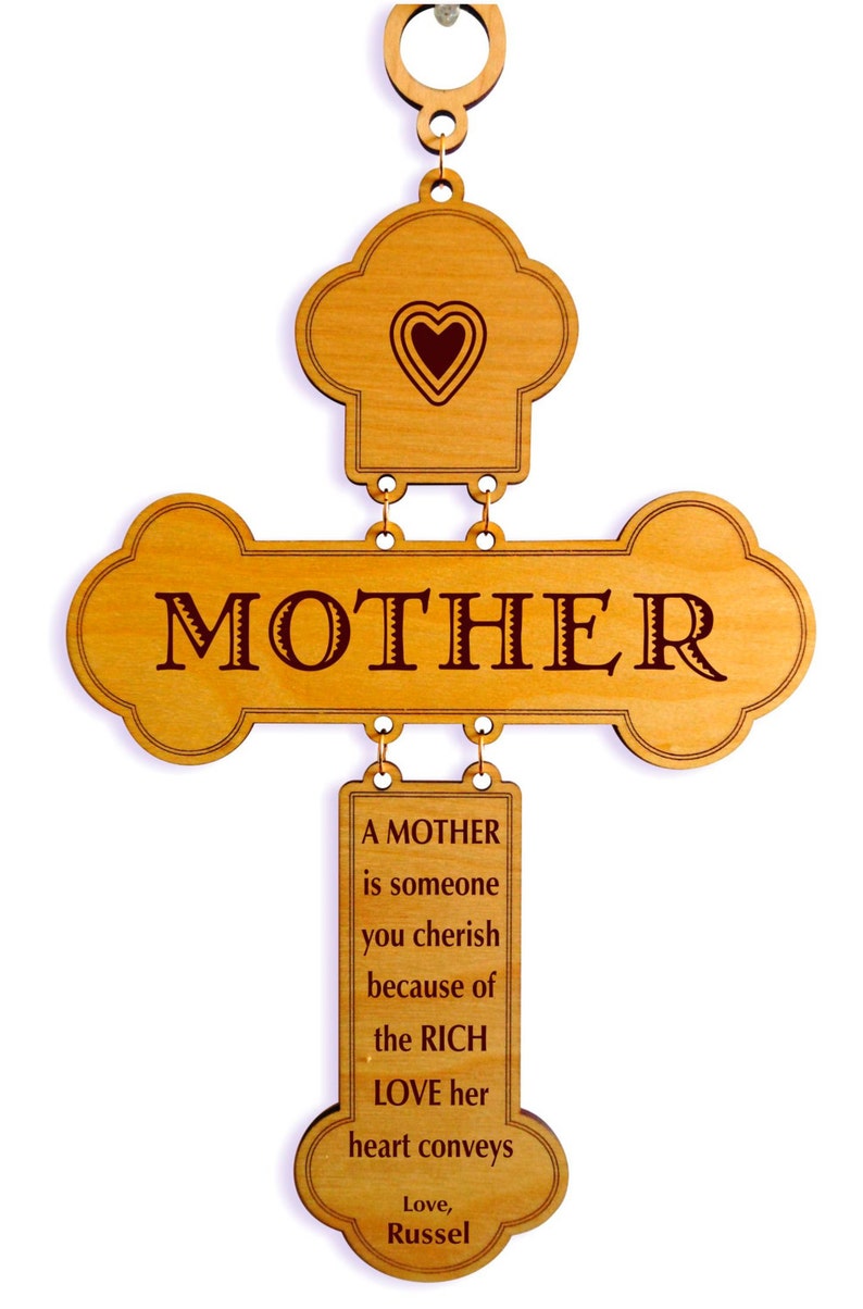 Mom Birthday Gifts Appreciation Gift for Mothers Day Personalized Cross from Son Daughter, GDM6 image 1