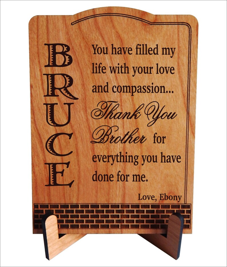 Christmas Gift for Brother Birthday Gifts Personalized Plaque from Sister, PLB023 image 2