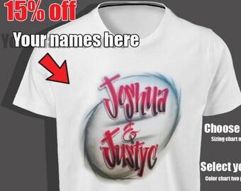 Graffiti Couples shirt, airbrush shirt, parchen pullover, wedding gift, his her shirts, together since shirt, king queen shirt,bonnie clyde