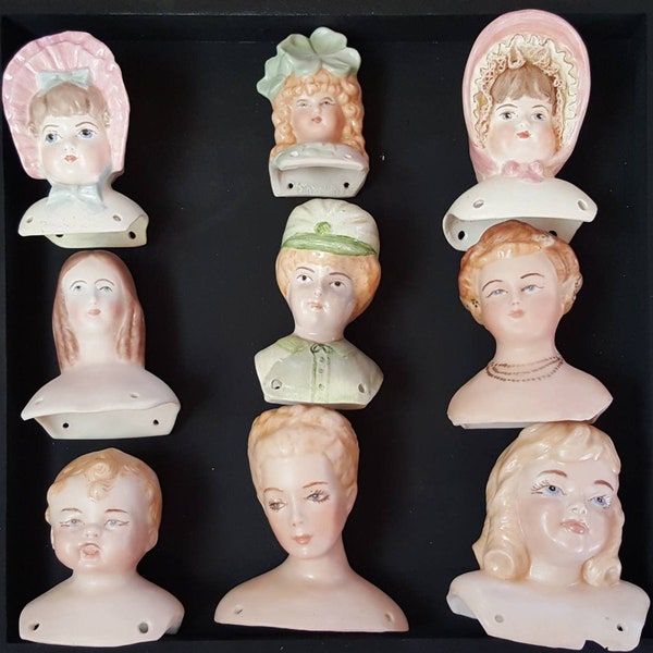 Vintage Smalls - small , miniatures, i spy, display pieces, porcelain doll heads, figures