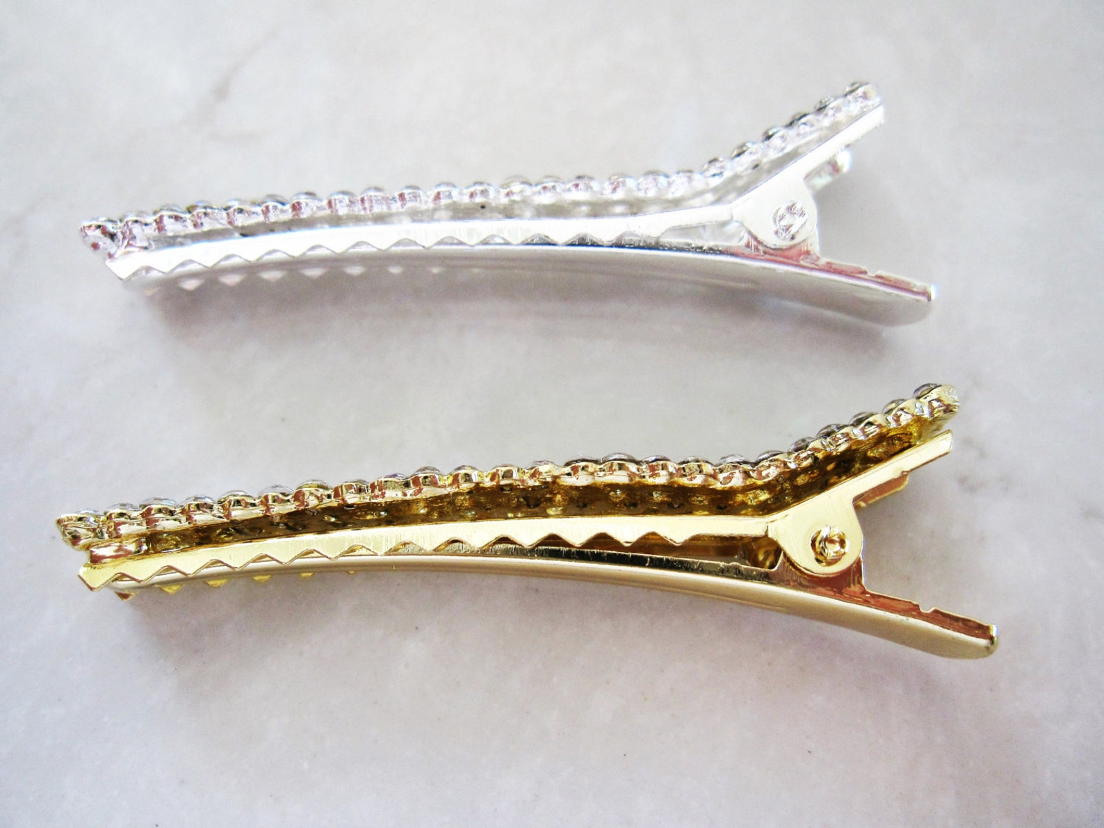 Crystal Hair Barrette Alligator Clip Bridal Clip Bridal Etsy