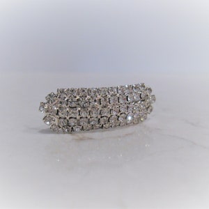 Small Oval Silver Crystal Hair Pin Clip Barrettes for Fine - Etsy